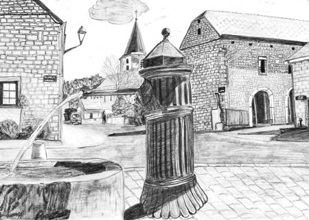 Dessin de fontaine à Ny